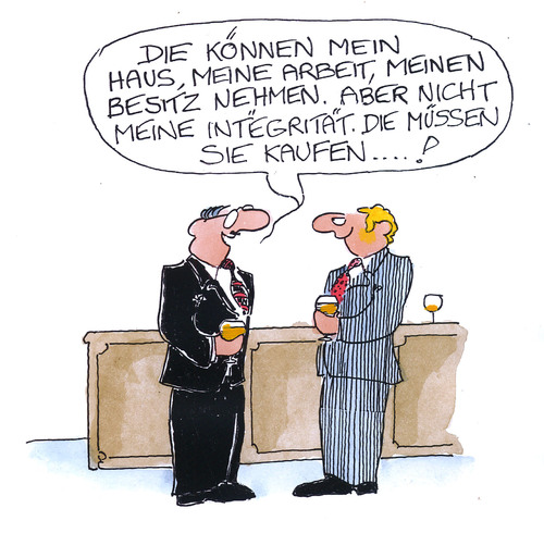 Cartoon: integrität (medium) by Peter Gatsby tagged integrität,ehre,kaufen,handel,freundschaft,ethik,integrität,ehre,kaufen,handel,freundschaft,ethik