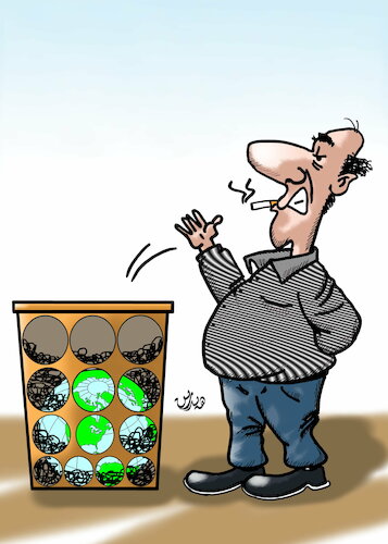 Cartoon: earth day cartoon (medium) by handren khoshnaw tagged handren,khoshnaw,earth,day,trash,garbage,capitalism,smokers,environmental,pollution
