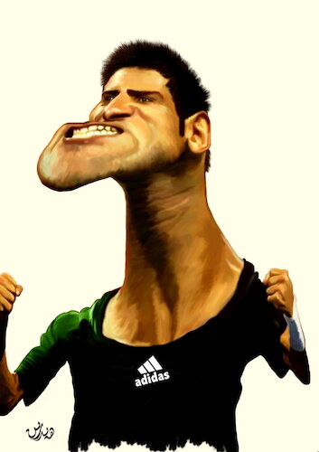 Cartoon: Novak Djokovic (medium) by handren khoshnaw tagged handren,khoshnaw