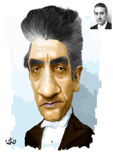 Cartoon: Sergiu Celibidache (medium) by handren khoshnaw tagged handren,khoshnaw