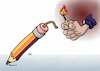 Cartoon: blow up a pen cartoon (small) by handren khoshnaw tagged handren,khoshnaw,pencil,tnt,bomb,media,journalizm,power,assasination