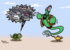 Cartoon: even the genie canot solve it (small) by handren khoshnaw tagged traffic genie handren khoshnaw cartoon