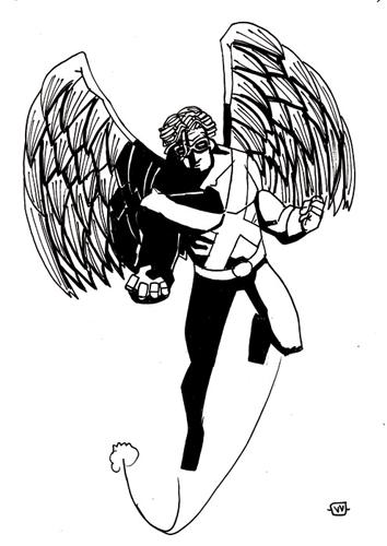 Cartoon: ANGEL (medium) by ertitomontana tagged marvel,hero,men,superheroe,avengers