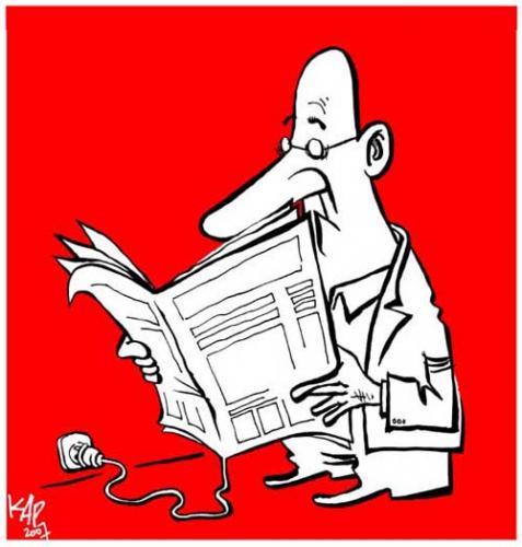 Cartoon: Information (medium) by kap tagged press,reading,media,lectura,prensa,journals