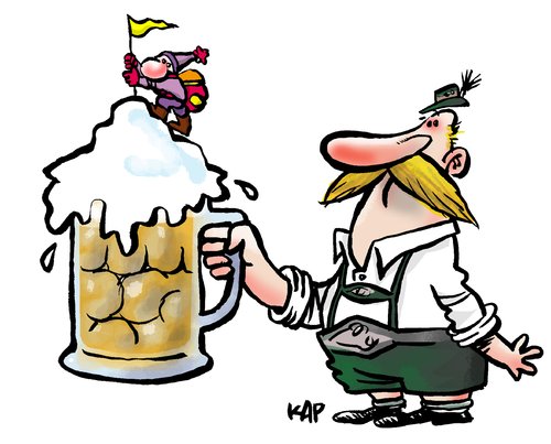 Cartoon: Oktoberfest II (medium) by kap tagged oktoberfest,illustration,oktoberfest,bier,biere,alkohol,saufen,trinken,dirndl,frau,frauen,münchen,gipfel