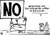 Cartoon: No! -english- (small) by kap tagged banner,manifestation,protest,strike