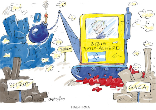 Cartoon: Bibi Stossberg (medium) by astaltoons tagged iran,krieg,netanjahu,iran,krieg,netanjahu