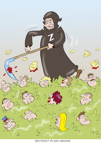 Cartoon: Erntezeit (medium) by astaltoons tagged putin,ukraine,krieg,putin,ukraine,krieg
