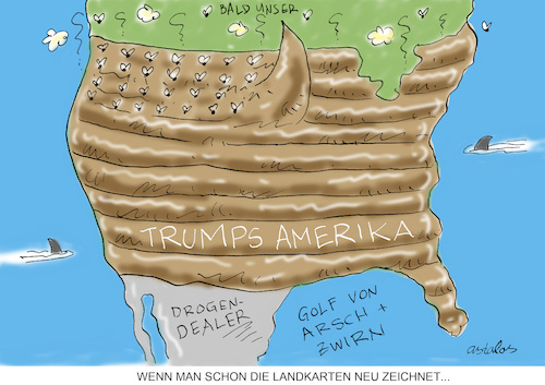 Cartoon: Landkarte (medium) by astaltoons tagged trump,usa,trump,usa