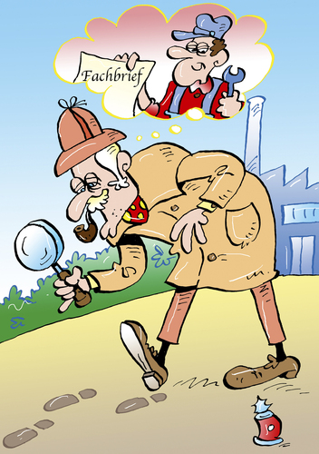Cartoon: Wirtschaft (medium) by astaltoons tagged arbeit,job,fachkräfte,handwerk,sherlock holmes,klempner,handwerker,spurensuche,sherlock,holmes