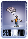 Cartoon: Speak Your Mind (small) by JohnBellArt tagged speak mind cartoon brain thoughts opinion freedom free speech idea thinking