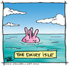 Cartoon: The Dairy Isle (small) by JohnBellArt tagged dairy,isle,udder,island,pun,water,ocean,sea,teats
