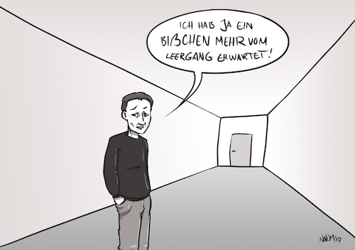 Cartoon: Leergang (medium) by INovumI tagged leer,lehr,leere,lehre,lehrgang,leergang,gang