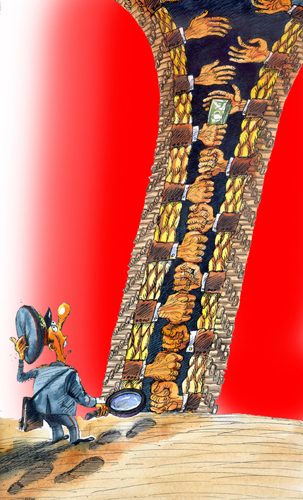 Cartoon: Corruption and the power (medium) by BIB tagged corruption