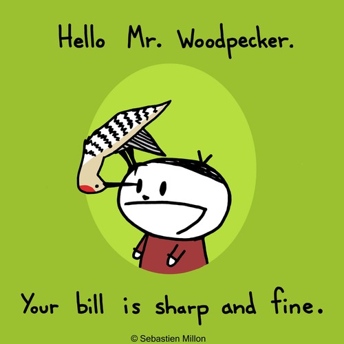 Cartoon: Mr. Woodpecker (medium) by sebreg tagged woodpecker,macabre,silly,humor