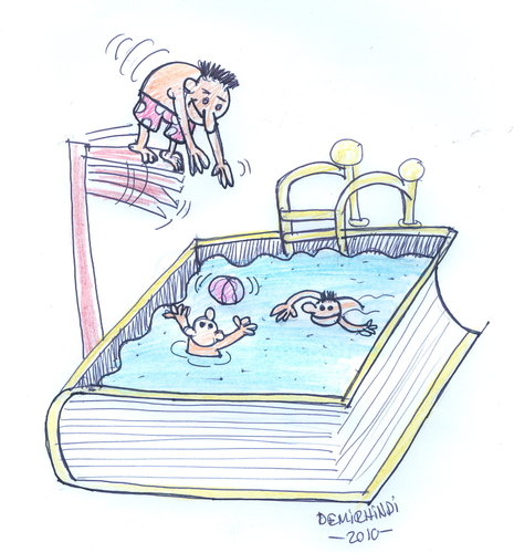 Cartoon: karikatür (medium) by demirhindi tagged havuz