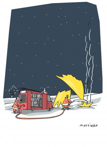Cartoon: Absturz (medium) by Mattiello tagged wihnachtsstern
