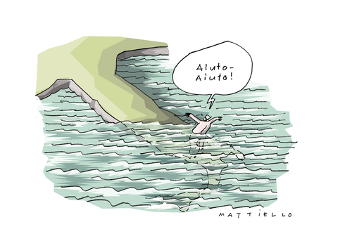 Cartoon: Aiuto! (medium) by Mattiello tagged berlusconi,italien,staatsschuldenkrise,regierungswechsel,italien,berlusconi,staatsschuldenkrise,regierungswechsel