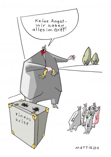 Cartoon: Alles im Griff (medium) by Mattiello tagged finanzkrise,aktienmarkt,bank,bankpleite,konkurs,anleger,geldanlagen,bankenkrise,börse,talfahrt,finanzkrise,finanzmarkt,wirtschaftskrise,krise,bank,banken,bankenkrise,fusion,bankensterben,kredite,wall street,subprime,lehmann brothers,rettung,rettungspaket,zentralbank,bürgschaft,usa,pleite,bankrott,hilfe,unterstützung,uncle sam,us,amerika,geld,aktien,börse,wall,street,lehmann,brothers,uncle,sam,banker,gnade