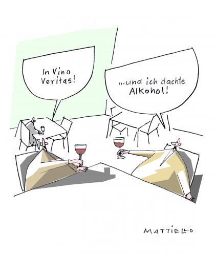 Cartoon: Inhalt (medium) by Mattiello tagged wein,genuss,trinken,alkohol,gesellschaft,restaurant,männer