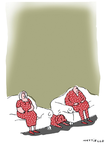 Cartoon: Kanapee (medium) by Mattiello tagged sofa,paar,mann,frau,hund,stille,kanapee,wohnen,sofa,paar,mann,frau,hund,stille,kanapee,wohnen