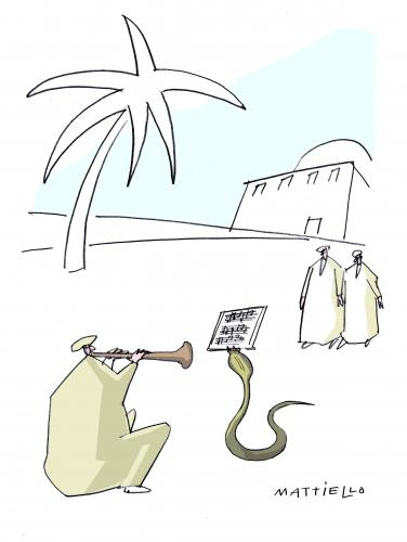 Cartoon: Schlangenbeschwörer (medium) by Mattiello tagged schlange,schlangenbeschwörer