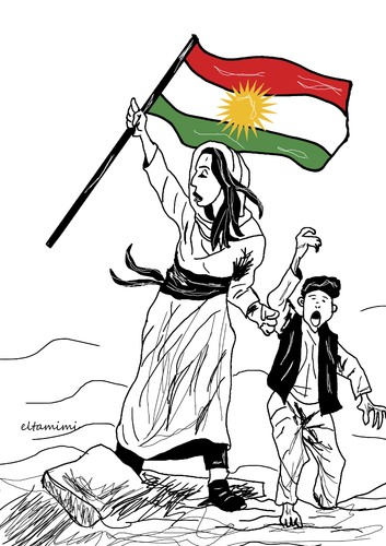 Cartoon: Kurd (medium) by Mohamad Altamimi tagged kurd,freedom,syria,war