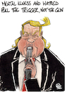 Cartoon: Donald Trump clears guns (small) by Piet_cartoonist tagged donald,trump,guns,nra,weapons,usa