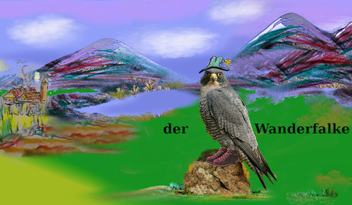Cartoon: bayrische vogelwelt (medium) by ab tagged bayern,natur,vögel,berge,sport
