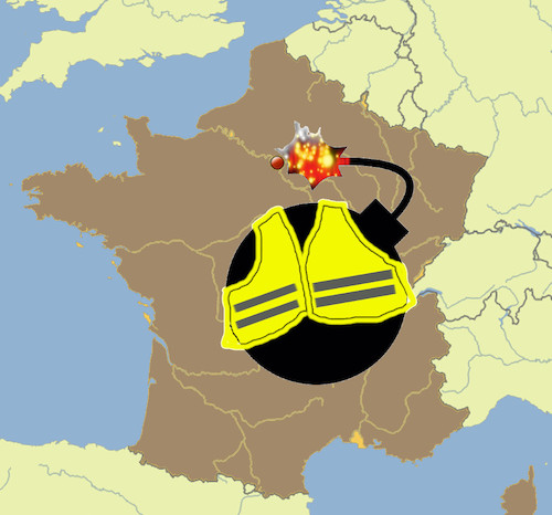 Cartoon: bon weekend (medium) by ab tagged france,gilets,jaunes