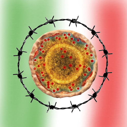Cartoon: chiuso (medium) by ab tagged virus,corona,europa,italien