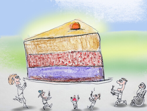 Cartoon: der sonntagskuchen (medium) by ab tagged sonntag,feiertag,familie,kinder,kuchen,kaffee