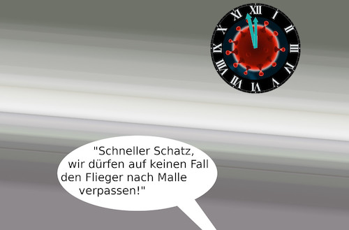 Cartoon: flug ohne wiederkehr (medium) by ab tagged virus,eu,deutschland,spanien,mallorca,urlaub