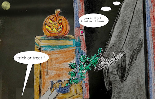 Cartoon: halloween 2020 (medium) by ab tagged corona,virus,halloween