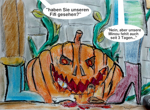Cartoon: halloween (medium) by ab tagged halloween,herbst,kürbis,haustier