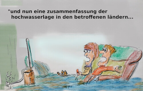 Cartoon: land unter (medium) by ab tagged europa,länder,hochwasser,regen,flut,unwetter