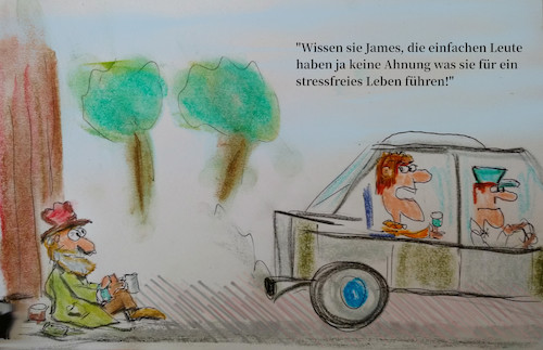 Cartoon: lebenswert (medium) by ab tagged arm,reich,arbeit,stress,geld