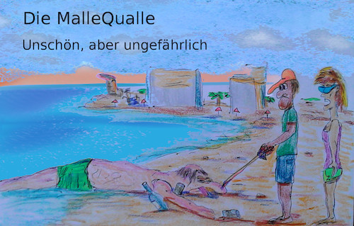 Cartoon: mallorca (medium) by ab tagged mallorca,meer,tier,tourist,strand