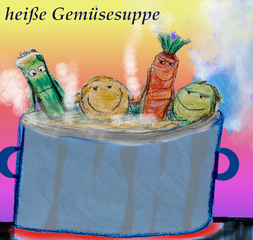 Cartoon: sonntagsgenuss (medium) by ab tagged essen,gemüse,suppe