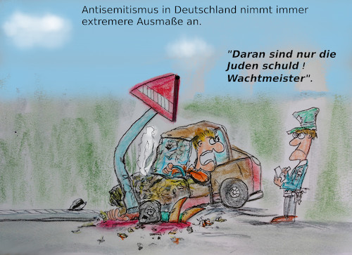 Cartoon: sündenbock (medium) by ab tagged deutschland,antisemitismus,deutsche,juden,israel,schuld,nazis,pegida,afd,volk