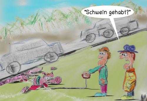 Cartoon: tierisches (medium) by ab tagged mensch,tier,glück,unglück