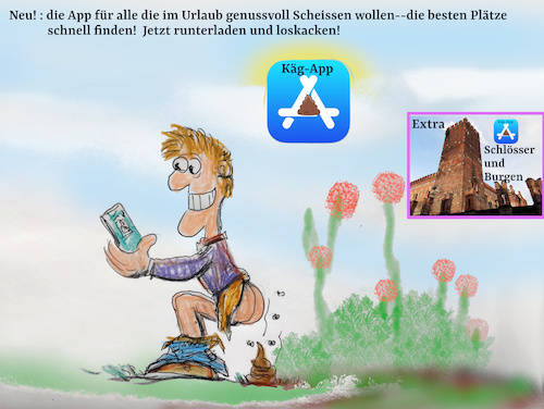 Cartoon: urlaubsgenuss (medium) by ab tagged smartphone,handy,app,urlaub,scheisse