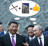 Cartoon: 2 köpfe ein gedanke (small) by ab tagged china,russland,putin,xi,jinping,diktatur