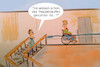 Cartoon: fitness (small) by ab tagged aufzug,treppe,mann,rollstuhl,gesundheit