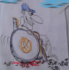 Cartoon: wheelman (small) by ab tagged rollstuhl,insekten,blut