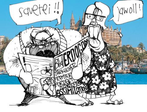 Cartoon: sauerei! (medium) by jonas tagged erdogan,assimilation,palma,