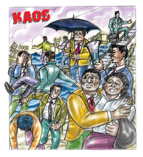 Cartoon: ekonomi kaos (medium) by pisko tagged kaos,illustrasyon
