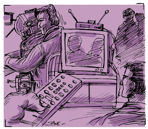 Cartoon: zapp tv yonetmen (medium) by pisko tagged hikaye,resimleme
