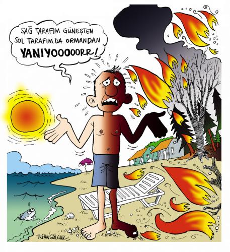 Cartoon: Forest fire (medium) by Tufan Selcuk tagged fire,forest,burn