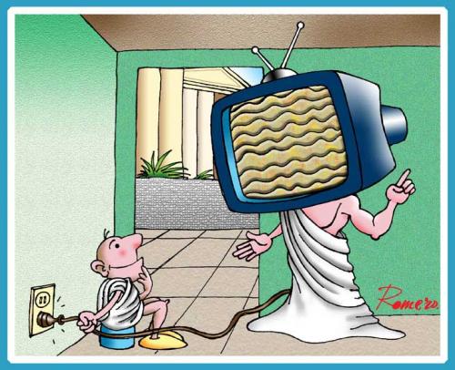 Cartoon: La TV y la cultura 2 (medium) by Romero tagged tv,cultura,humor,la